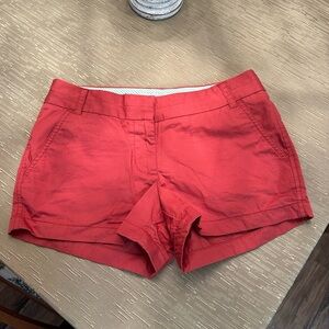 J Crew Women’s Red Casual Cotton Blend Shorts